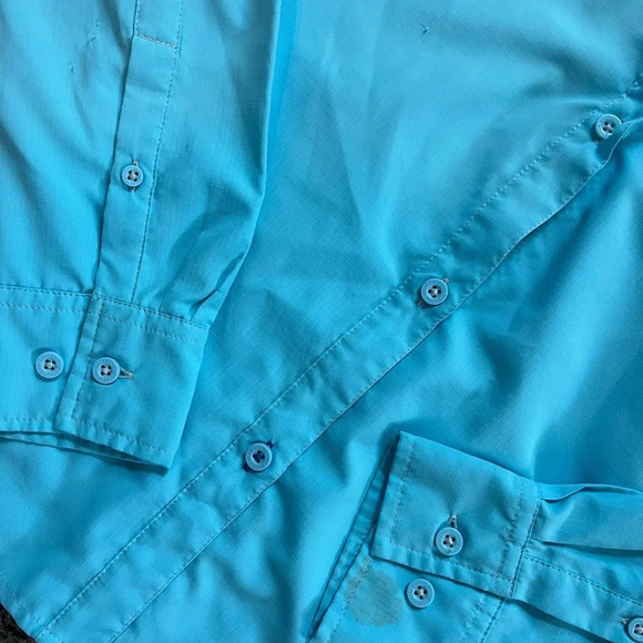 women’s patagonia lightweight long sleeve blue button front shirt size small - Picture 3 of 6